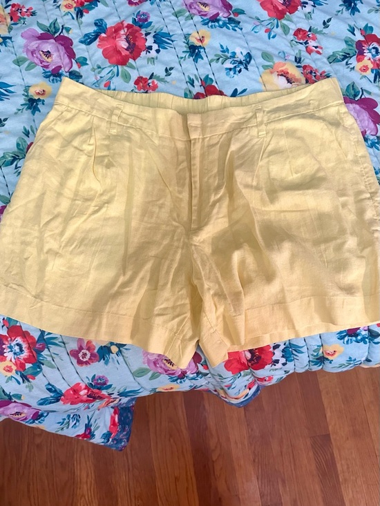 a new day Pants - a new day Light Yellow High-Waist Linen Blend Women’s Shorts